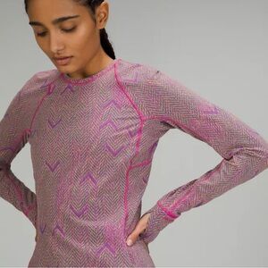 Lululemon |It's Rulu Run | Long Sleeve Running Top | Jacquard Pink | Sz 6